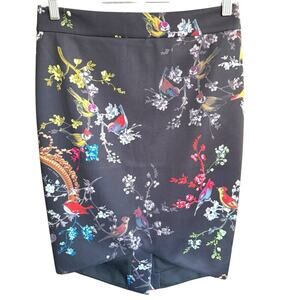Ted Baker Tuella Opulent Fauna Hi-Lo Pencil Skirt US Size 6 Black Classic $209